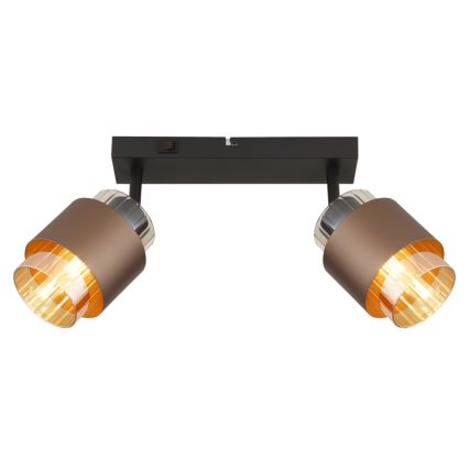Globo - Spot svetiljka 2xE27/40W/230V crna/bronza
