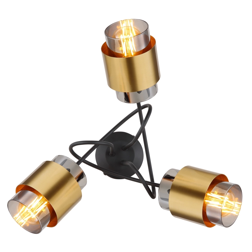Globo - Plafonski luster 3xE27/40W/230V crna/mesing