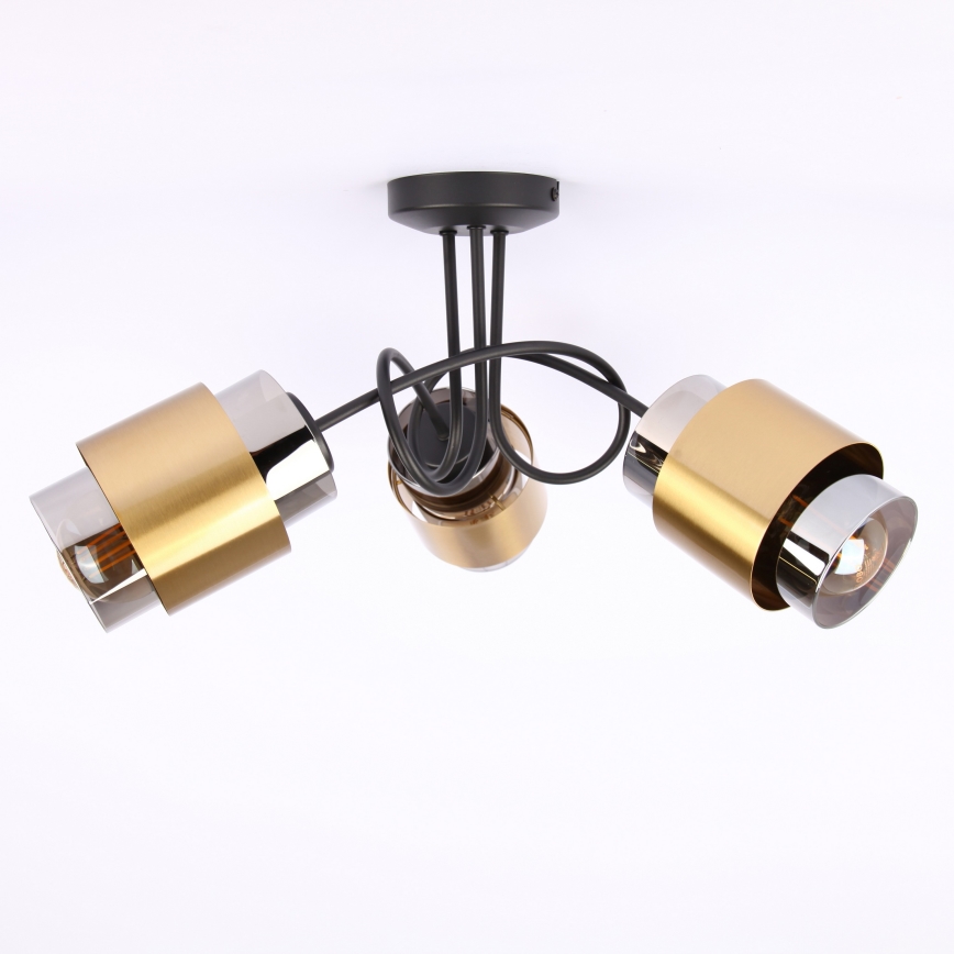 Globo - Plafonski luster 3xE27/40W/230V crna/mesing