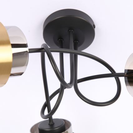 Globo - Plafonski luster 3xE27/40W/230V crna/mesing