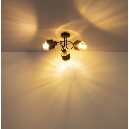 Globo - Plafonski luster 3xE27/40W/230V crna/brončana