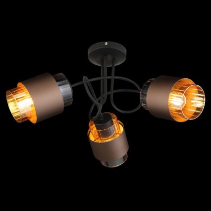Globo - Plafonski luster 3xE27/40W/230V crna/brončana