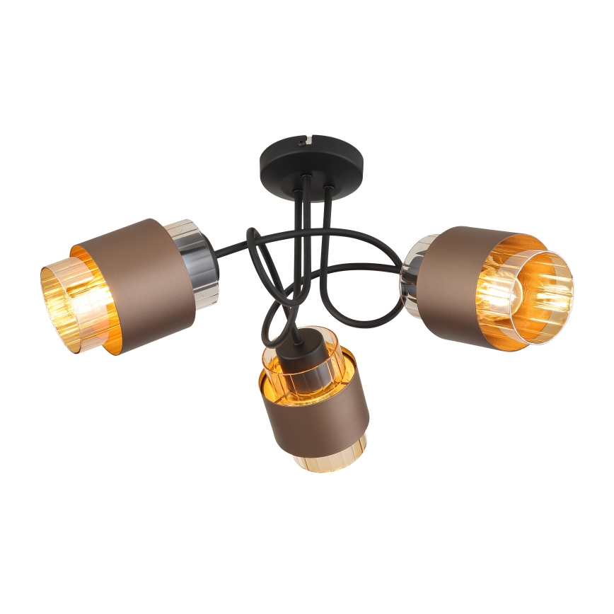 Globo - Plafonski luster 3xE27/40W/230V crna/brončana