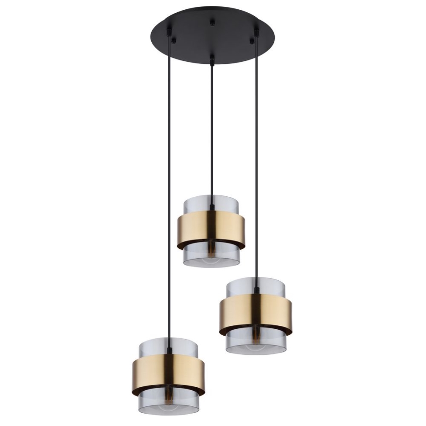 Globo - Viseći luster na sajli 3xE27/60W/230V crna/mesing