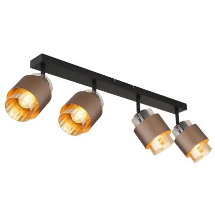 Globo - Spot svetiljka 4xE27/40W/230V crna/bronza