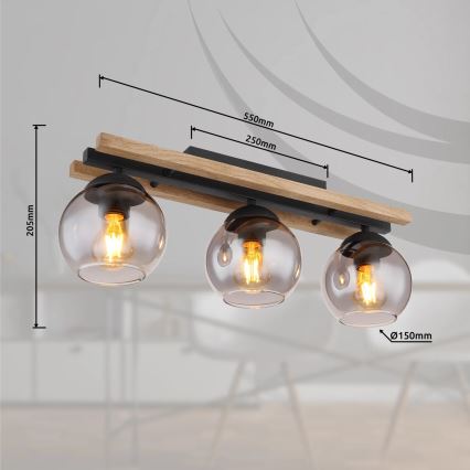 Globo - Plafonski luster 3xE27/25W/230V