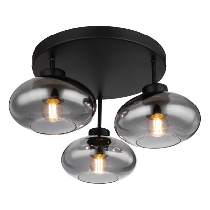 Globo - Plafonski luster 3xE27ILLU/40W/230V crna