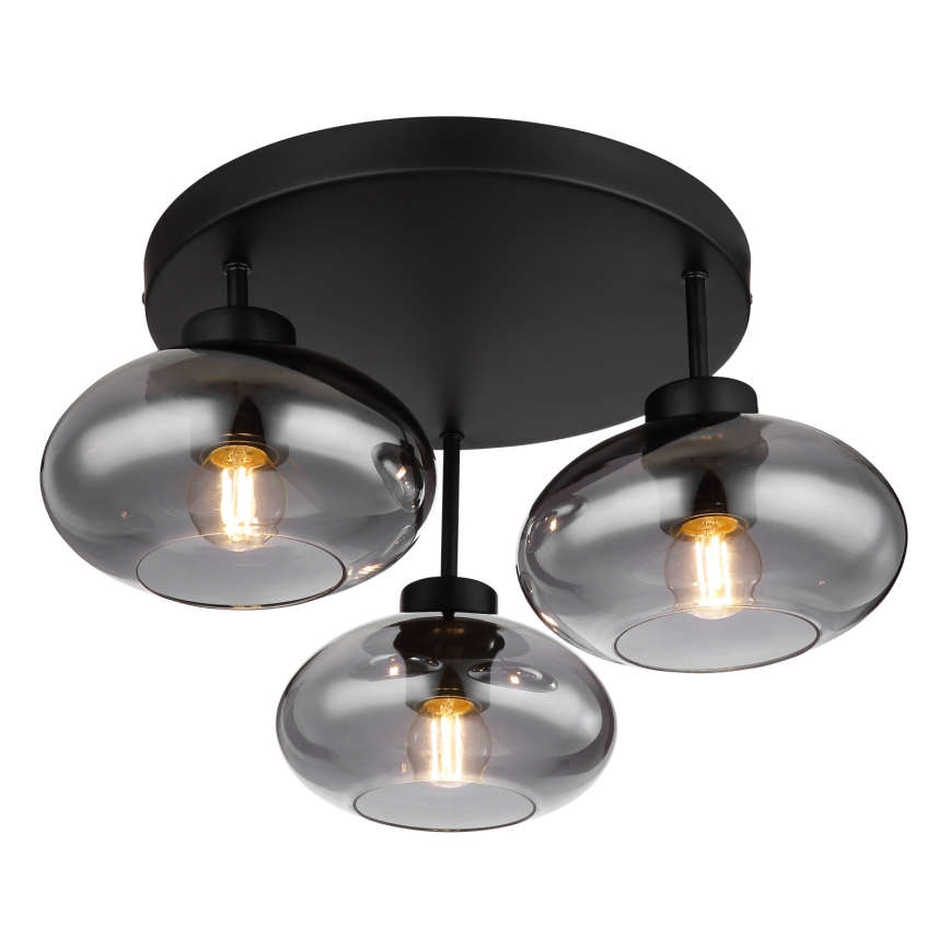Globo - Plafonski luster 3xE27ILLU/40W/230V crna