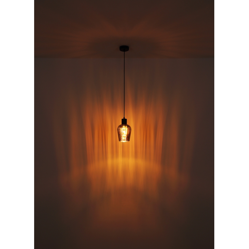 Globo - Luster na sajli 1xE27/40W/230V prečnik 13,5 cm crna