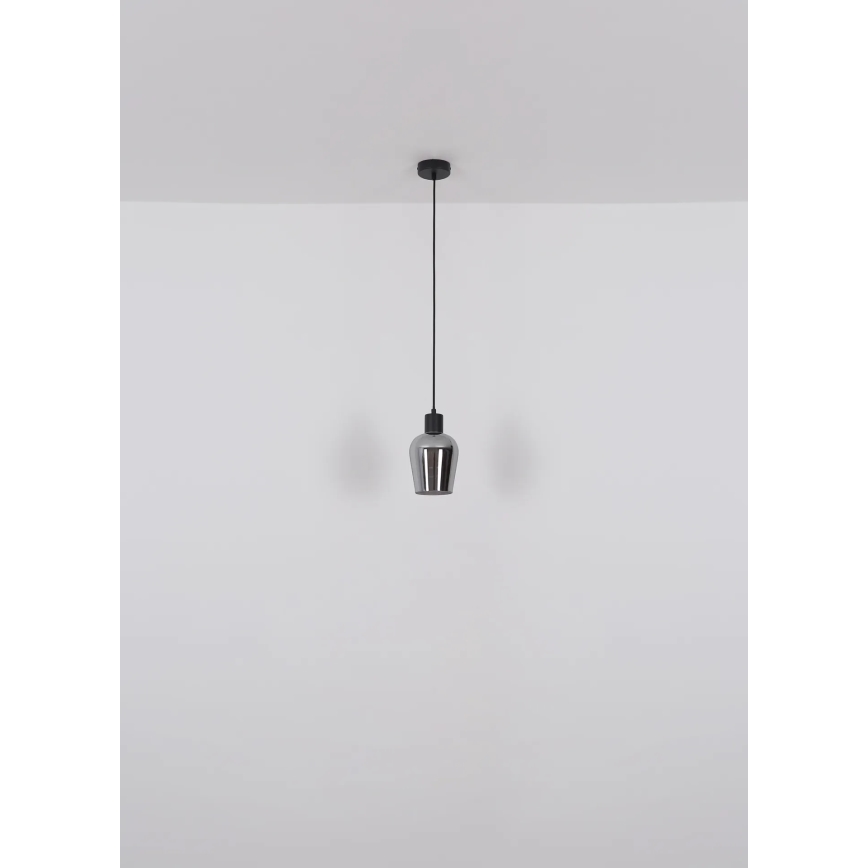 Globo - Luster na sajli 1xE27/40W/230V prečnik 13,5 cm crna