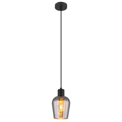 Globo - Luster na sajli 1xE27/40W/230V prečnik 13,5 cm crna