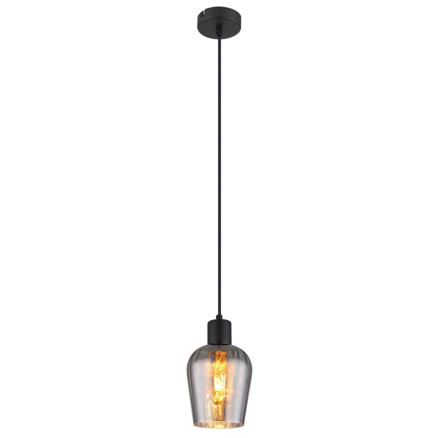 Globo - Luster na sajli 1xE27/40W/230V prečnik 13,5 cm crna
