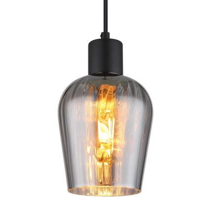 Globo - Luster na sajli 1xE27/40W/230V prečnik 13,5 cm crna