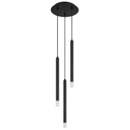 Globo - Luster na sajli 3xG9/4W/230V prečnik 24 cm crna