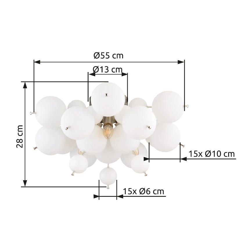 Globo - Plafonski luster 3xE14/25W/230V prečnik 55 cm bela