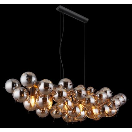 Globo - Luster na sajli 6xE14/25W/230V crna