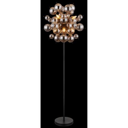 Globo - Stojeća lampa 6xE14/25W/230V crna/zadimljena