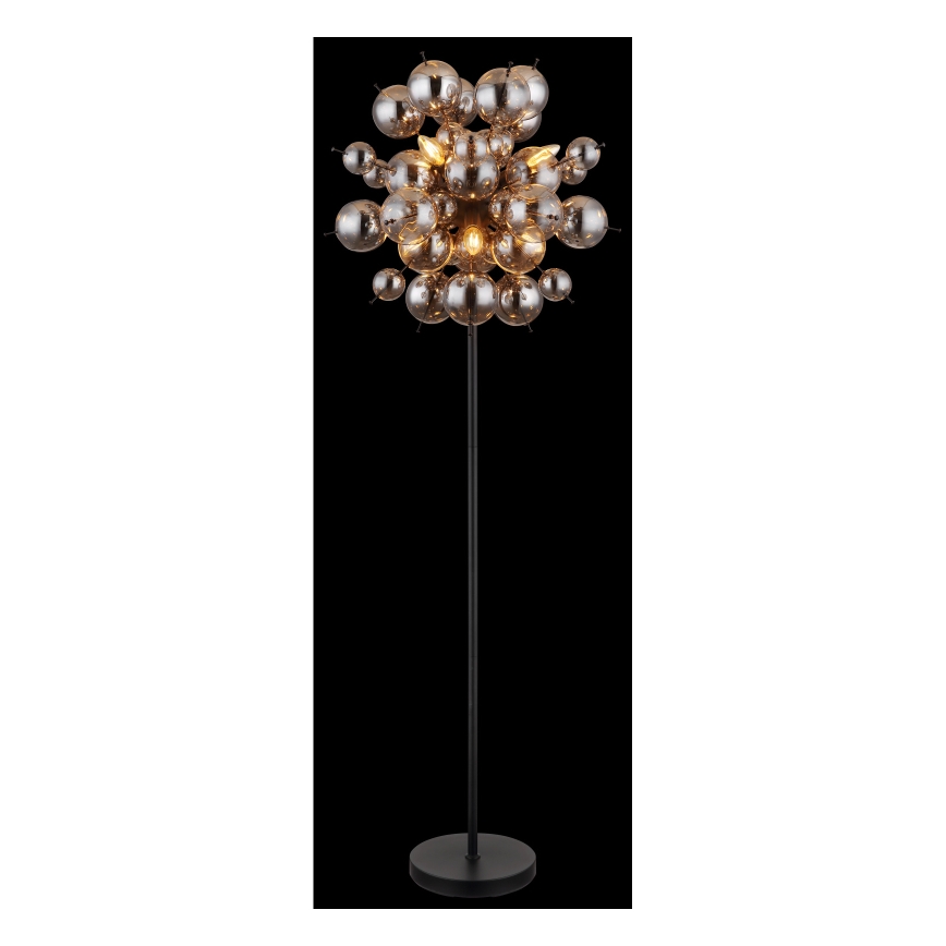Globo - Stojeća lampa 6xE14/25W/230V crna/zadimljena