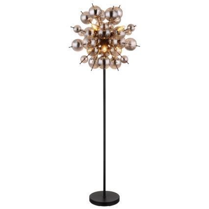 Globo - Stojeća lampa 6xE14/25W/230V crna/zadimljena