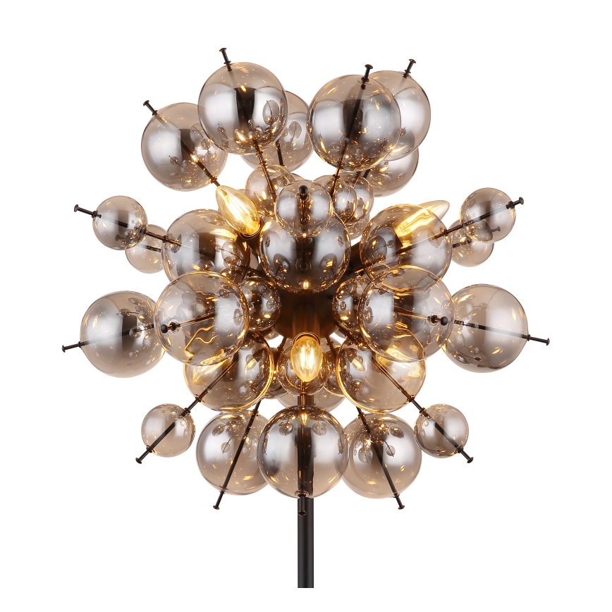 Globo - Stojeća lampa 6xE14/25W/230V crna/zadimljena