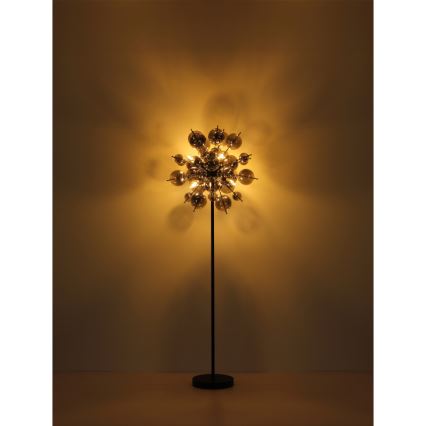 Globo - Stojeća lampa 6xE14/25W/230V crna/zadimljena