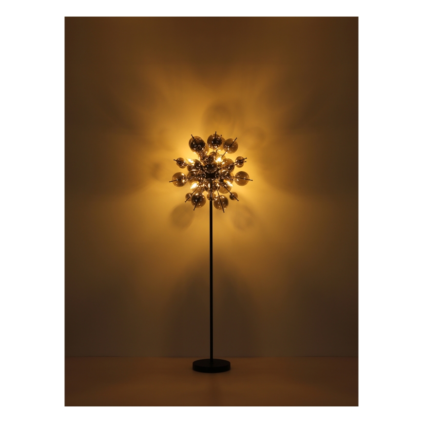 Globo - Stojeća lampa 6xE14/25W/230V crna/zadimljena