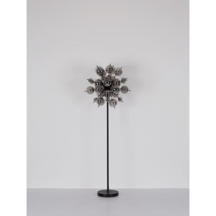 Globo - Stojeća lampa 6xE14/25W/230V crna/zadimljena