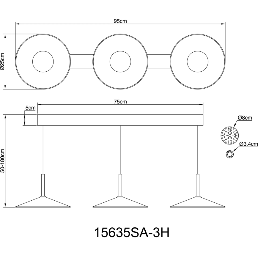 Globo - LED luster na sajli LED/24W/230V 4000K bež