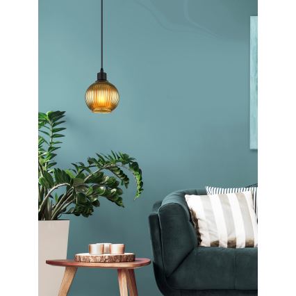 Globo - Luster na sajli 1xE27/25W/230V Ø 15 cm zelene boje