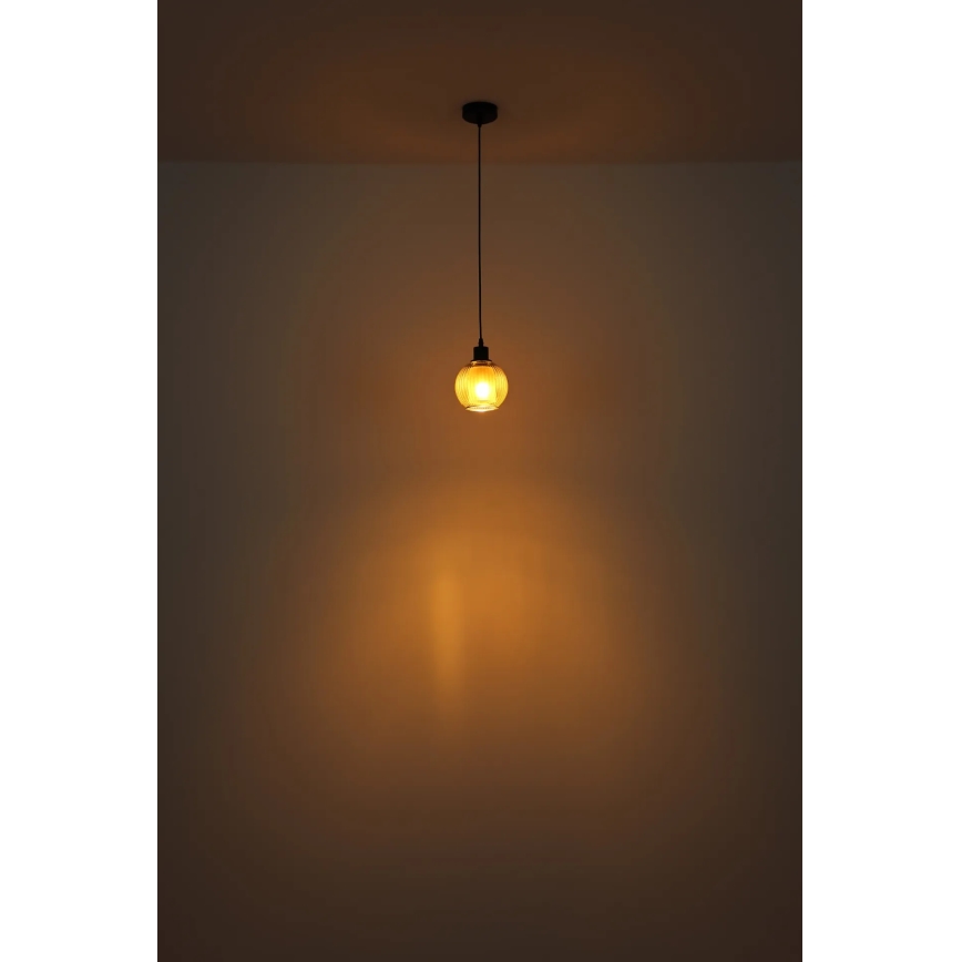 Globo - Luster na sajli 1xE27/25W/230V Ø 15 cm zelene boje