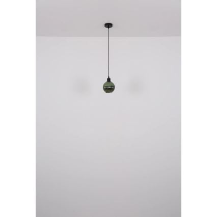 Globo - Luster na sajli 1xE27/25W/230V Ø 15 cm zelene boje
