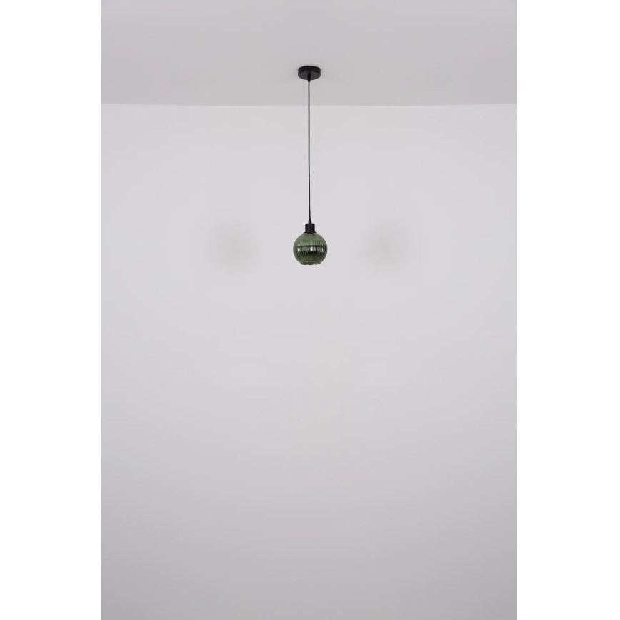 Globo - Luster na sajli 1xE27/25W/230V Ø 15 cm zelene boje