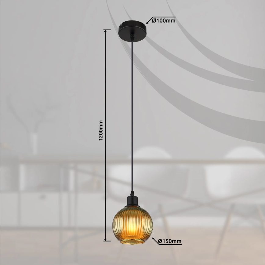 Globo - Luster na sajli 1xE27/25W/230V Ø 15 cm zelene boje