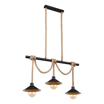 Globo 15690-3H - Luster na sajli DIANA 3xE27/60W/230V crna