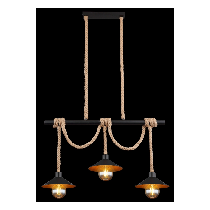 Globo 15690-3H - Luster na sajli DIANA 3xE27/60W/230V crna