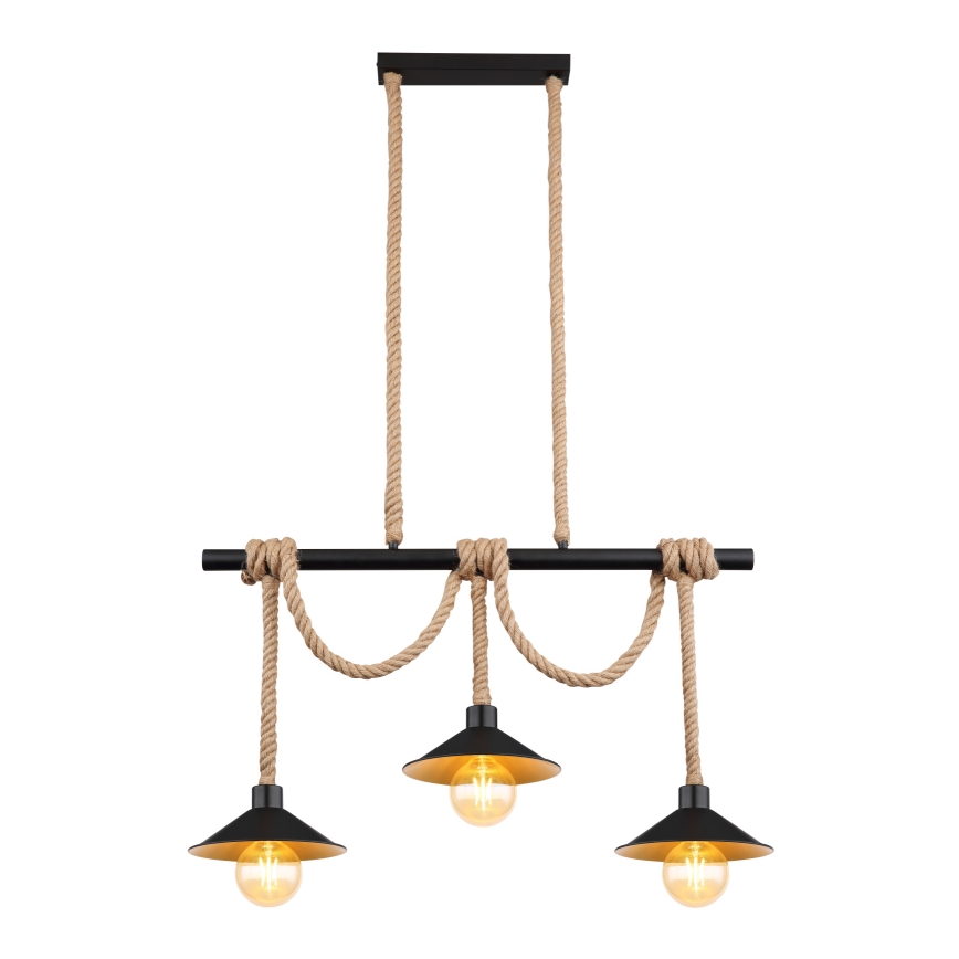 Globo 15690-3H - Luster na sajli DIANA 3xE27/60W/230V crna