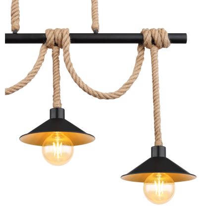 Globo 15690-3H - Luster na sajli DIANA 3xE27/60W/230V crna