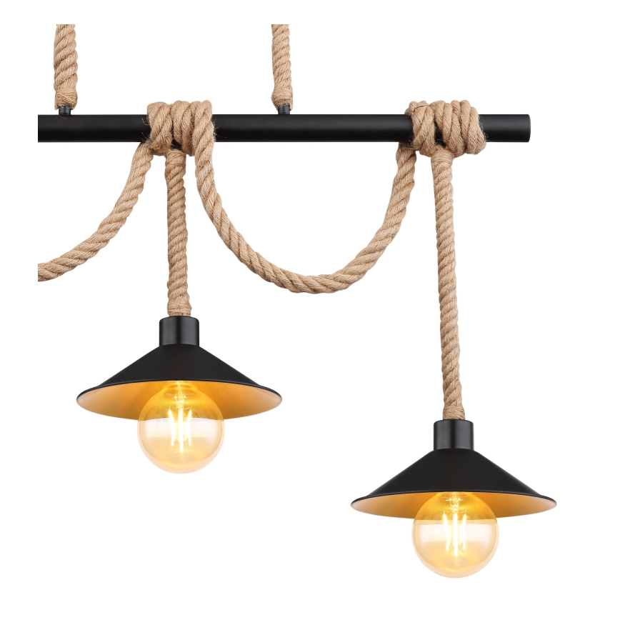 Globo 15690-3H - Luster na sajli DIANA 3xE27/60W/230V crna