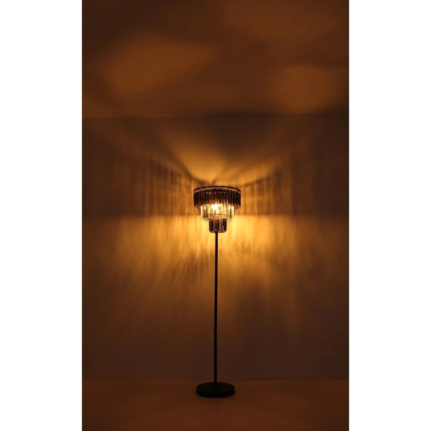 Globo - Podna lampa 3x E27/40W/230V, prečnik 40 cm, crna