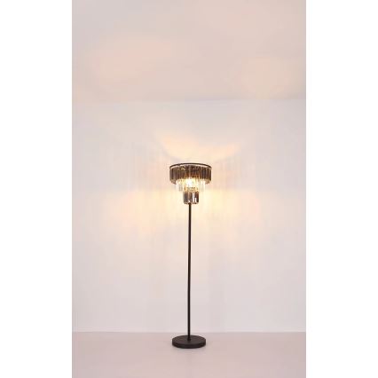 Globo - Podna lampa 3x E27/40W/230V, prečnik 40 cm, crna