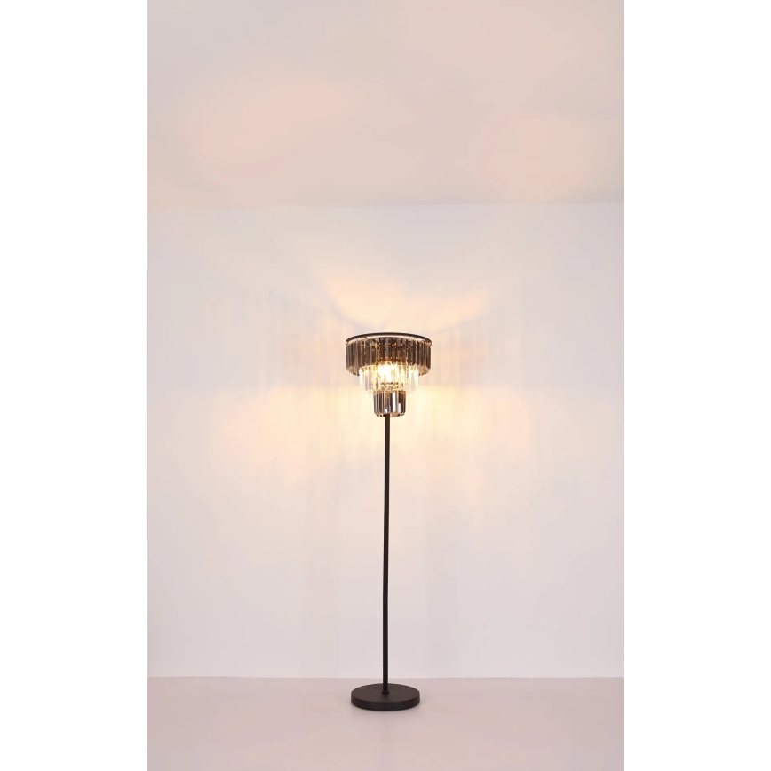 Globo - Podna lampa 3x E27/40W/230V, prečnik 40 cm, crna