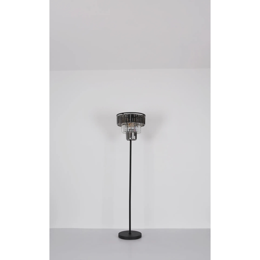Globo - Podna lampa 3x E27/40W/230V, prečnik 40 cm, crna