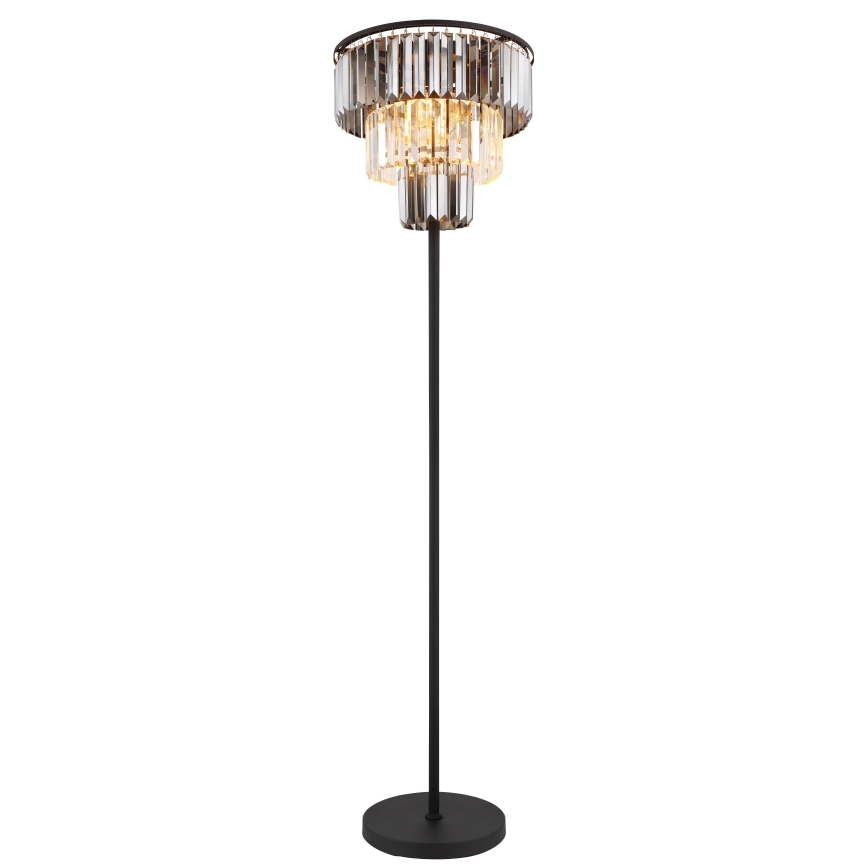 Globo - Podna lampa 3x E27/40W/230V, prečnik 40 cm, crna