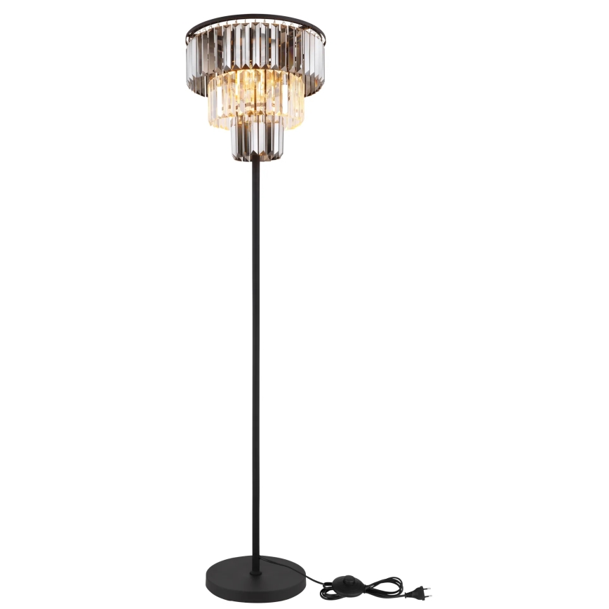 Globo - Podna lampa 3x E27/40W/230V, prečnik 40 cm, crna