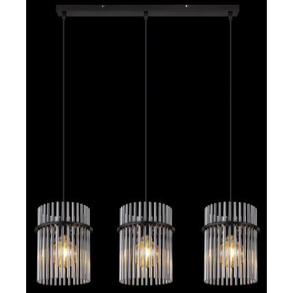 Globo - Luster na sajli 3xE27/60W/230V crne boje