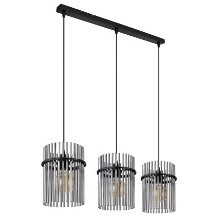 Globo - Luster na sajli 3xE27/60W/230V crne boje