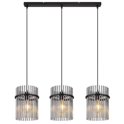 Globo - Luster na sajli 3xE27/60W/230V crne boje