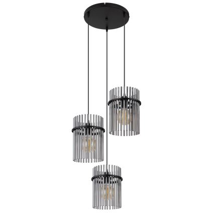 Globo - Luster na sajli 3xE27/60W/230V, prečnik 47 cm, crna