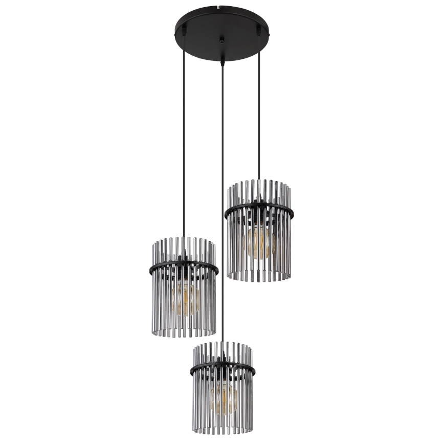 Globo - Luster na sajli 3xE27/60W/230V, prečnik 47 cm, crna