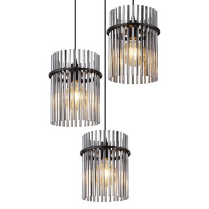 Globo - Luster na sajli 3xE27/60W/230V, prečnik 47 cm, crna